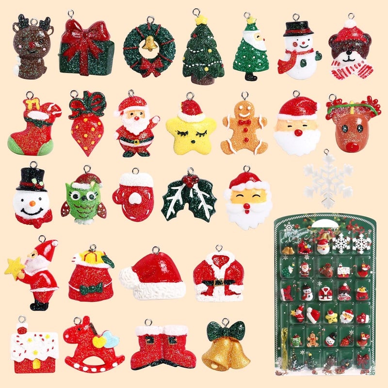 HDRASON 30 pcs Christamas Tree Decorations Clearance,Mini Resin Ornaments for Christmas Trees,Small Santa Clause Charms Xmas Decorations Sets for Girls Women - Image 2
